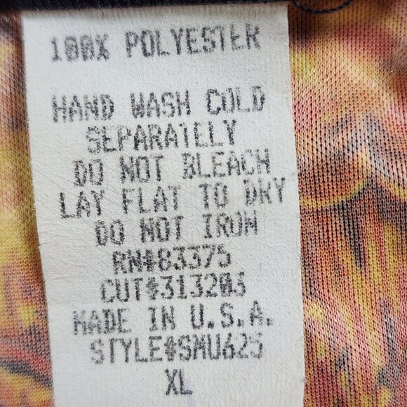 Club YMLA Mens XL "Hot Tuna" Shiny Short Sleeve Button-Up Shirt - Picture 6 of 11